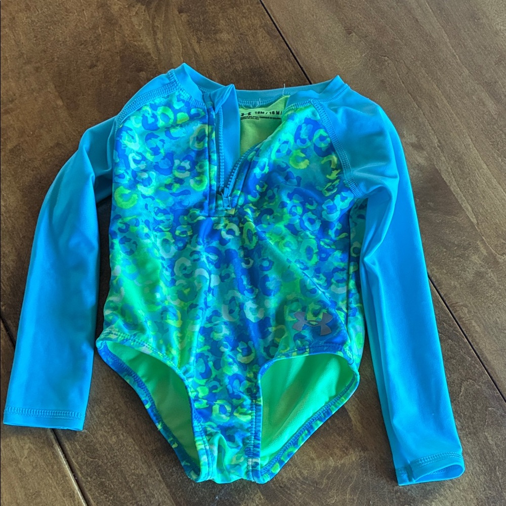 Under Armour Kids Blue and Green Rashguard